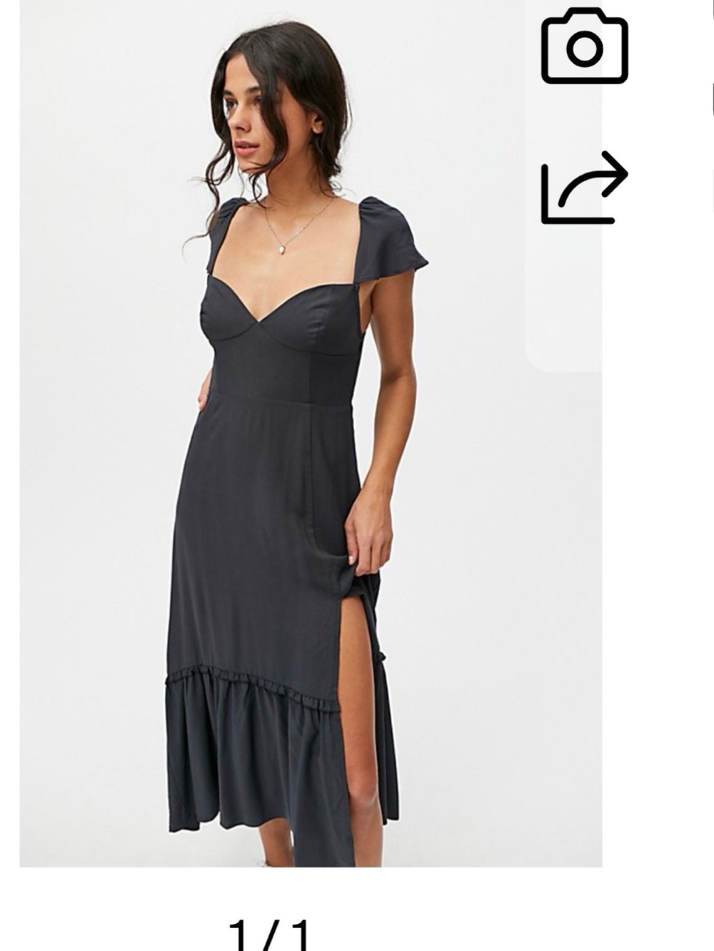 Urban Outfitters Siren Strappy Back Midi Dress In Navy/Black